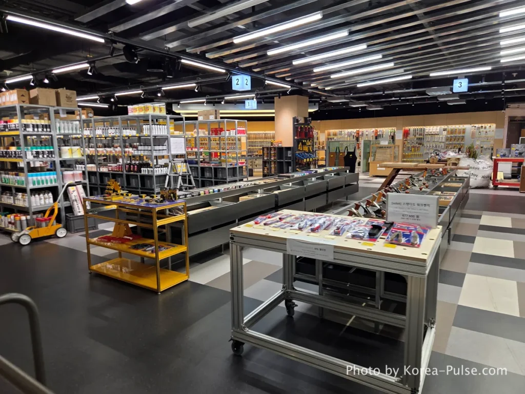 Sorbit DIY tools and hardware store interior at DUNDUN Dongdaemun 6th floor with extensive power tools and supplies
