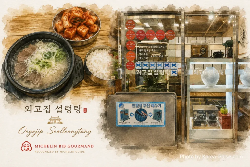 Gangnam Premium Korean Restaurants: 5 Fine Dining Spots Worth Every Won 7 Oegojip Seolleongtang ox bone soup served in traditional brass bowl at Samseong-dong Seoul — Blue Ribbon restaurant