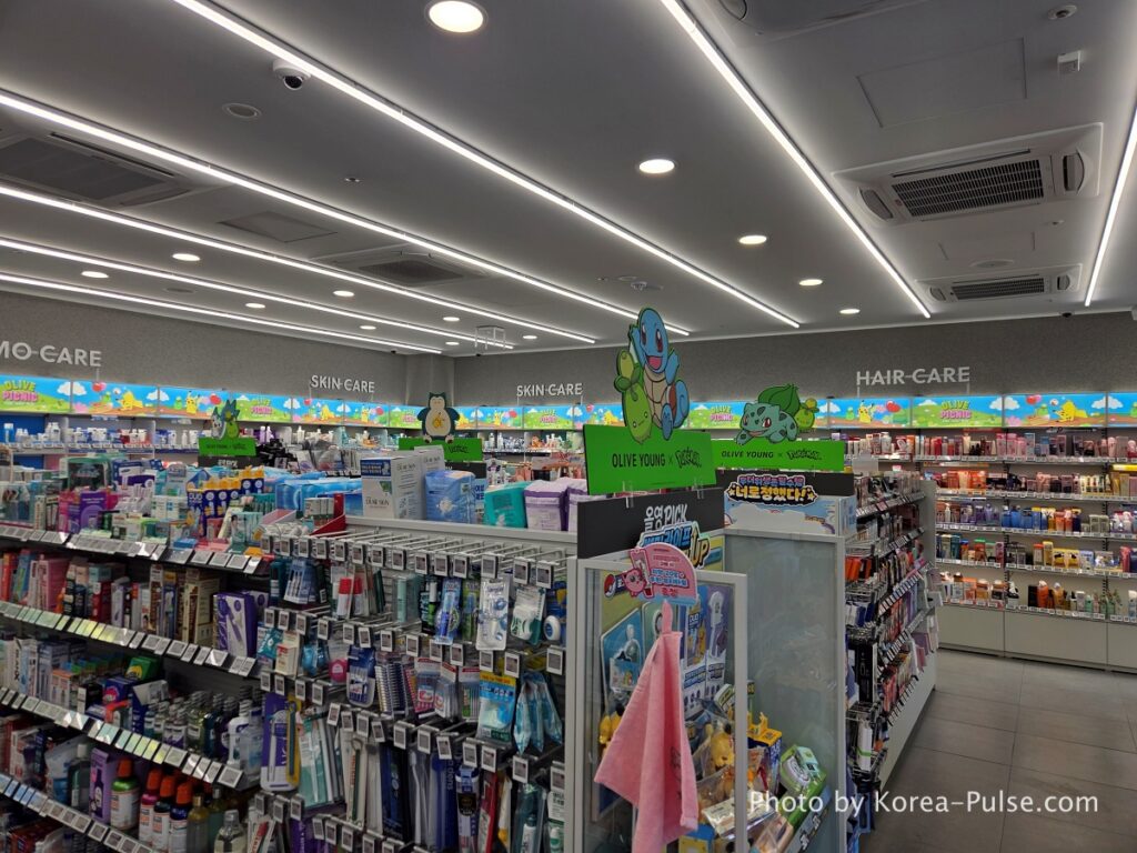 Olive Young: Korea's Beauty Bermuda Triangle 4 Men's skincare section at Olive Young with product testers