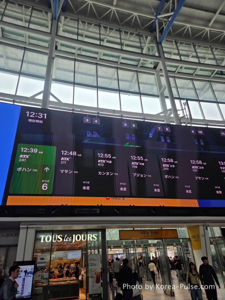 Seoul Station massive digital LED screens showing Korea's technological pulse
