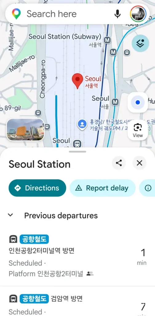 Google Maps in Korea: The 19-Year Wait Is Almost Over ― What to Install Before You Land 3 Google Maps Seoul Station search result before requesting directions in Korea